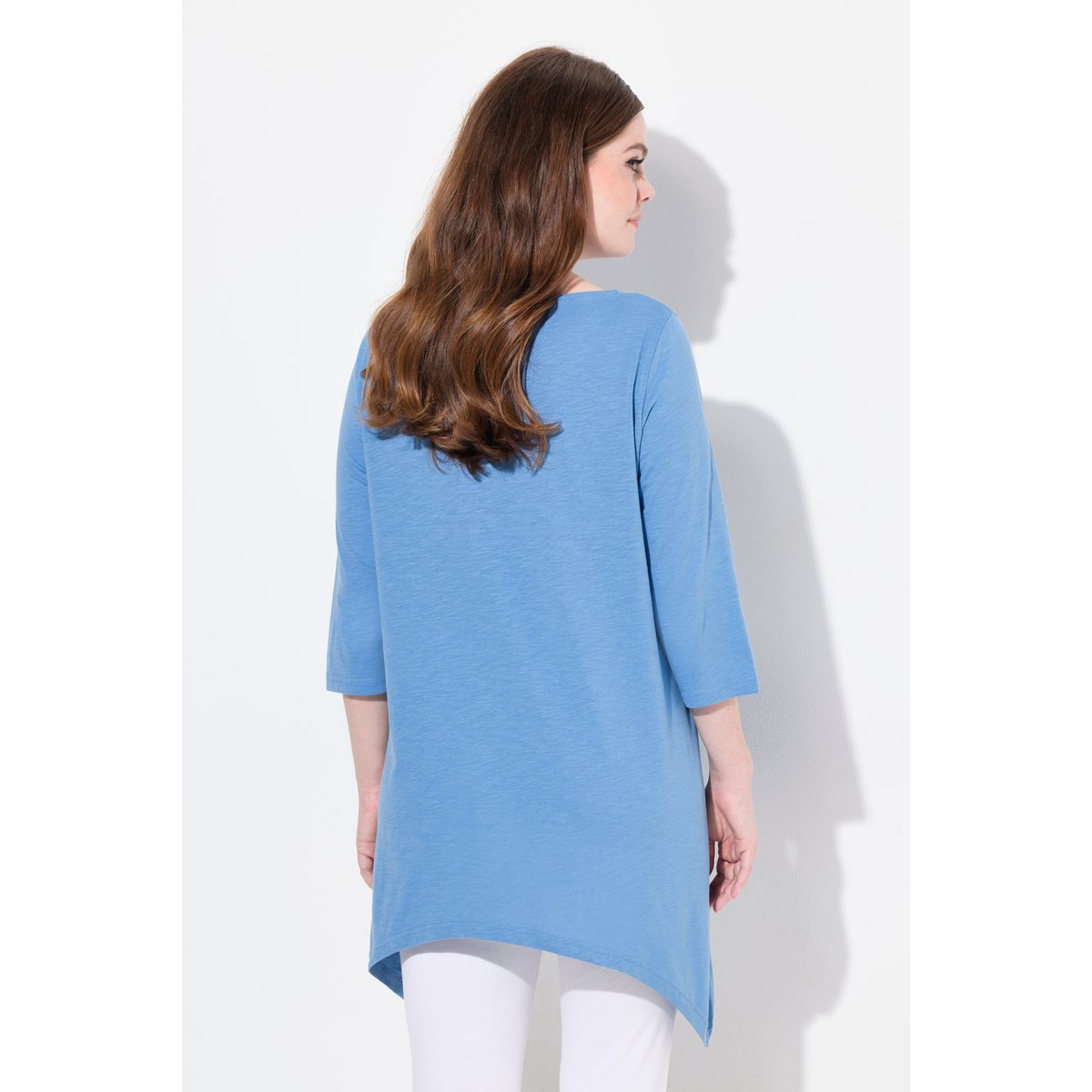 Chemise, encolure bateau, manches 3/4 bleuet clair, ULLA POPKEN