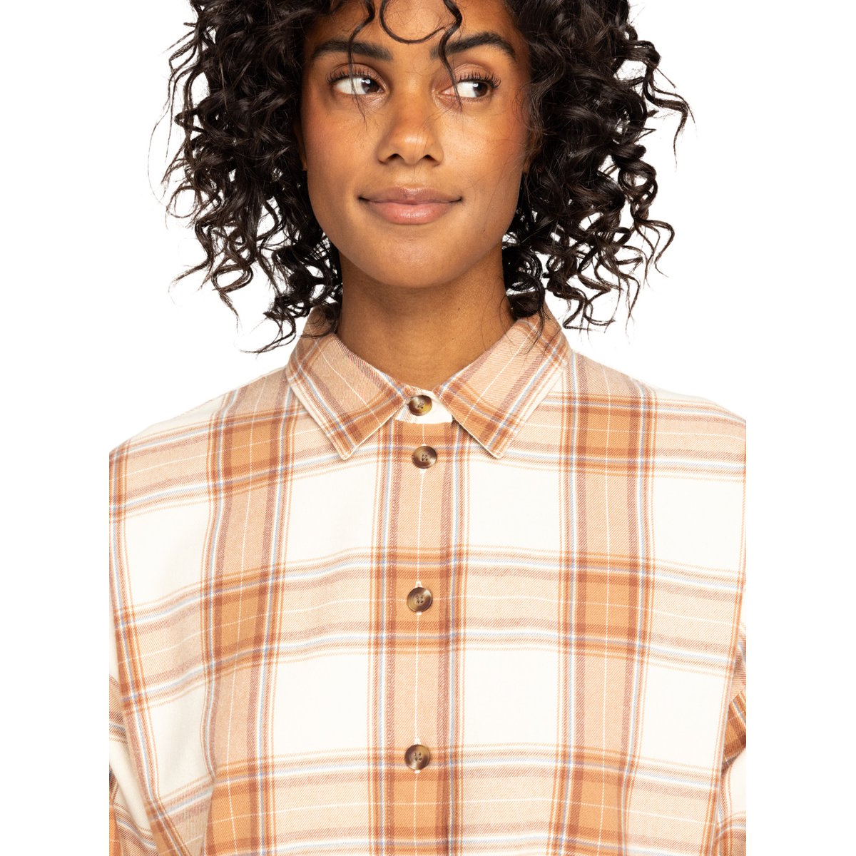 Robe chemise AQUA WAVES. beige parchement paradise plaid, ROXY