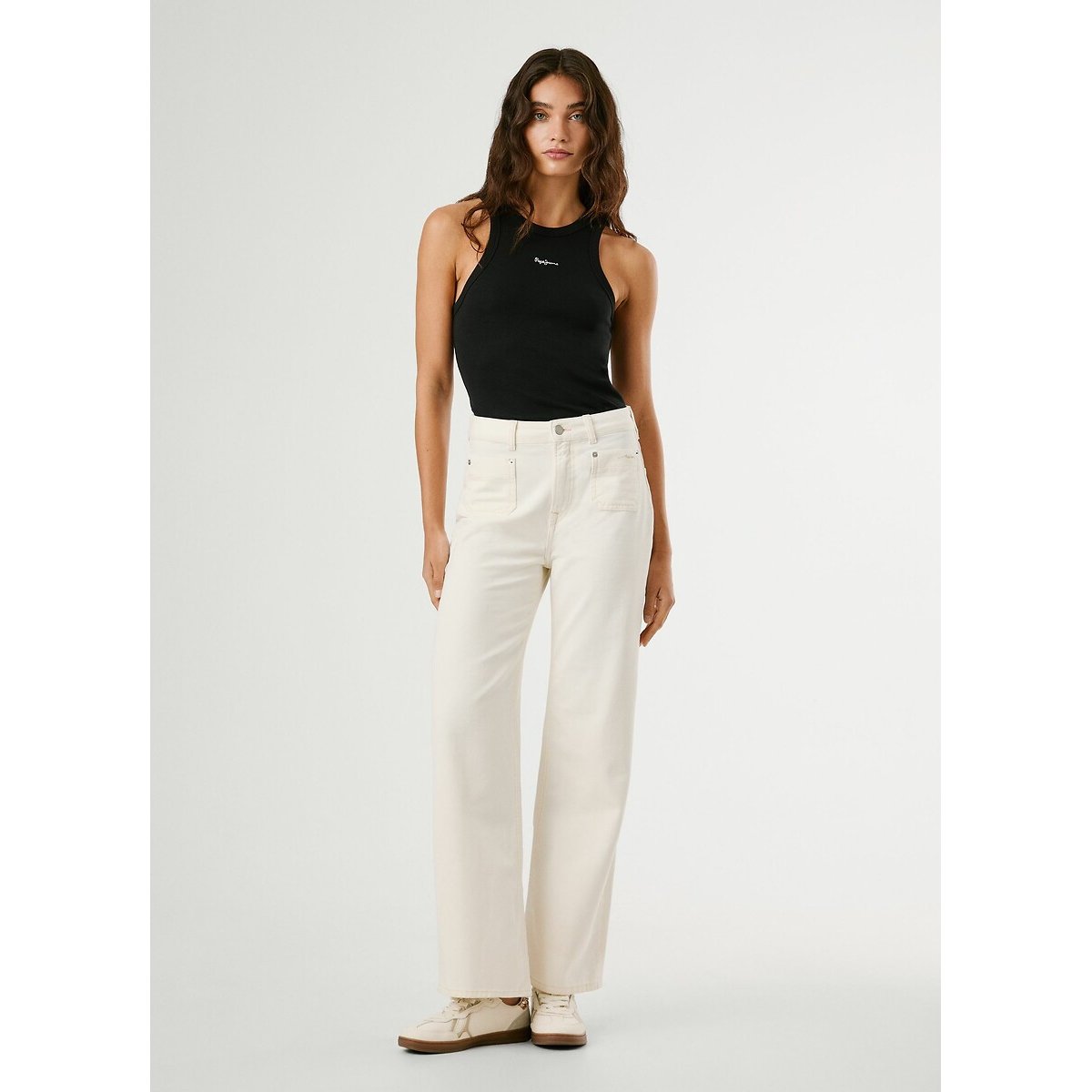 Lexa Straight Jeans with High Waist ecru , PEPE JEANS
