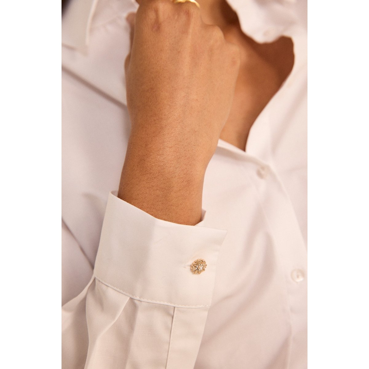 Chemise à manches longues en coton CARLA blanc, Maison 123