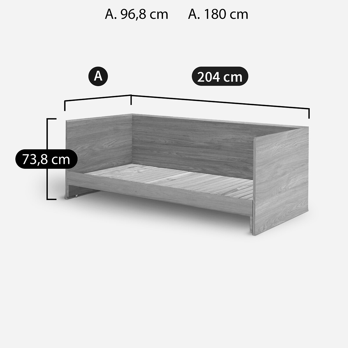 Lit banquette gigogne plaqué noyer, WORKING noyer, AM.PM