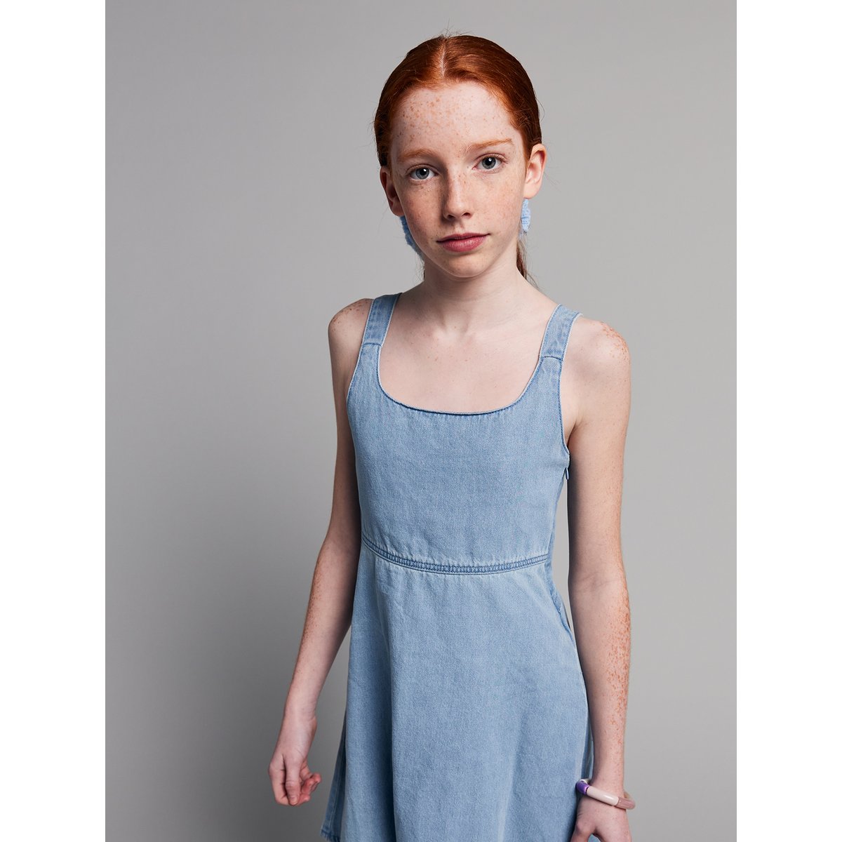 Robe ouverture dos bleu clair, JONEN