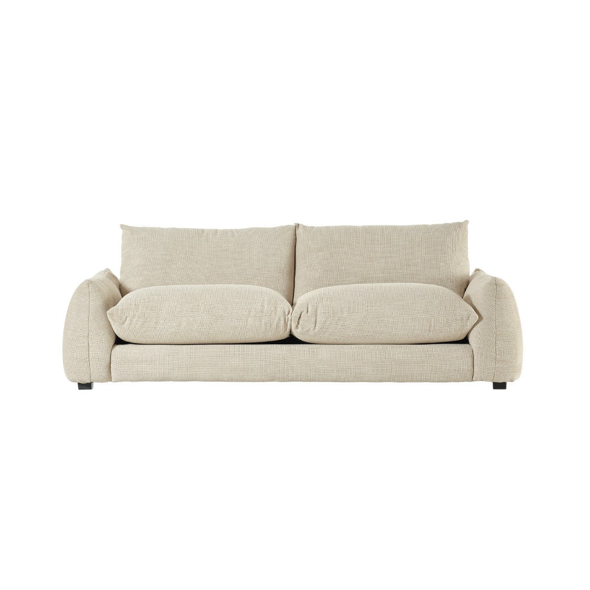 Canapé droit 3 places en tissu texturé JACQUES beige chiné, BERAH GETAH