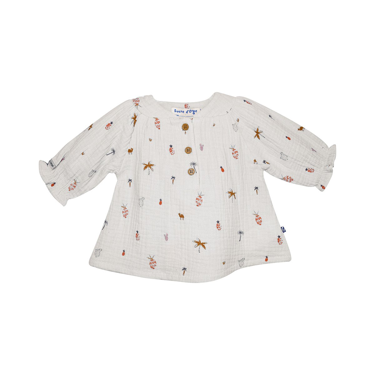 Blouse pantalon nina naissance blanc, SUCRE D'ORGE