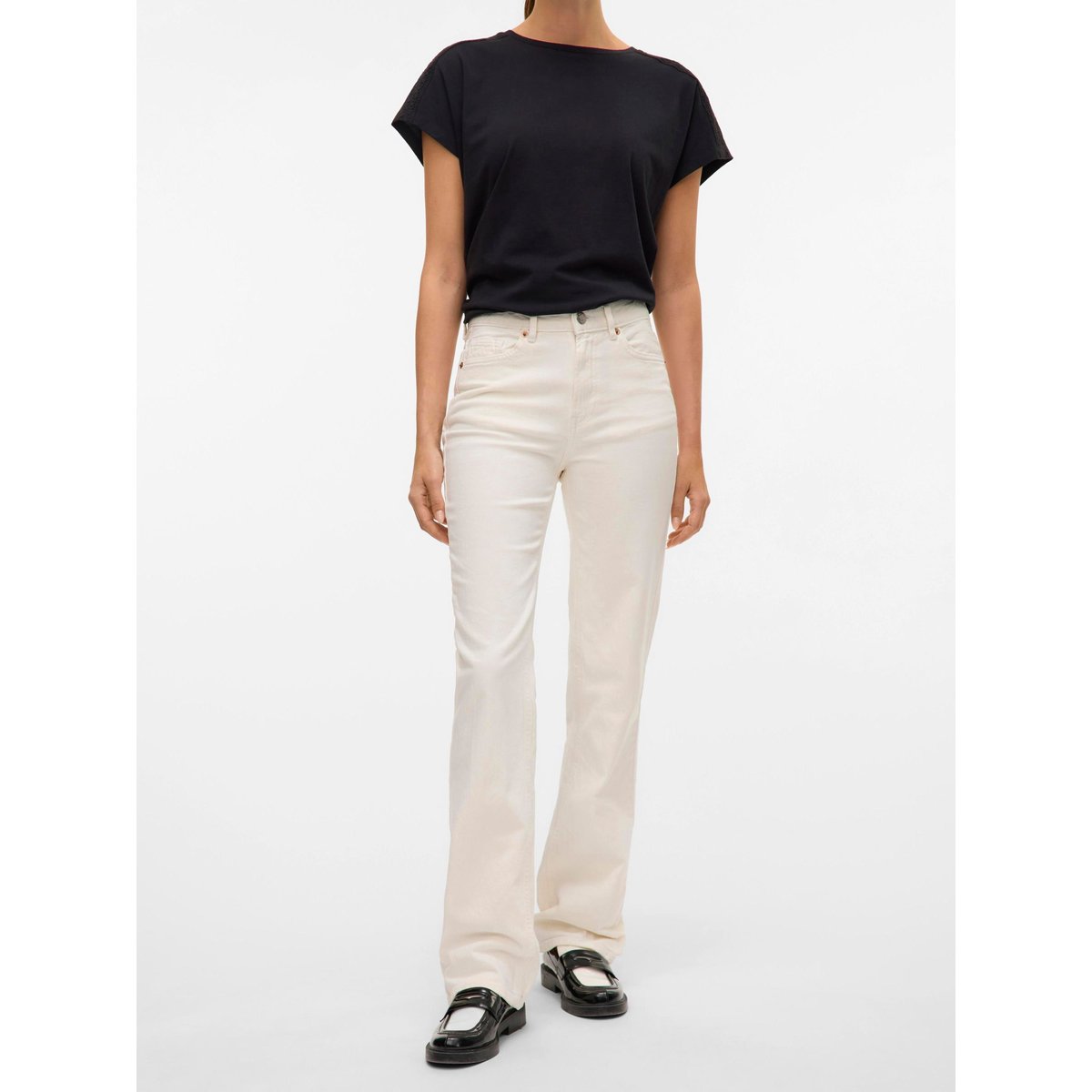 Jean Coupe Droite bright white, VERO MODA
