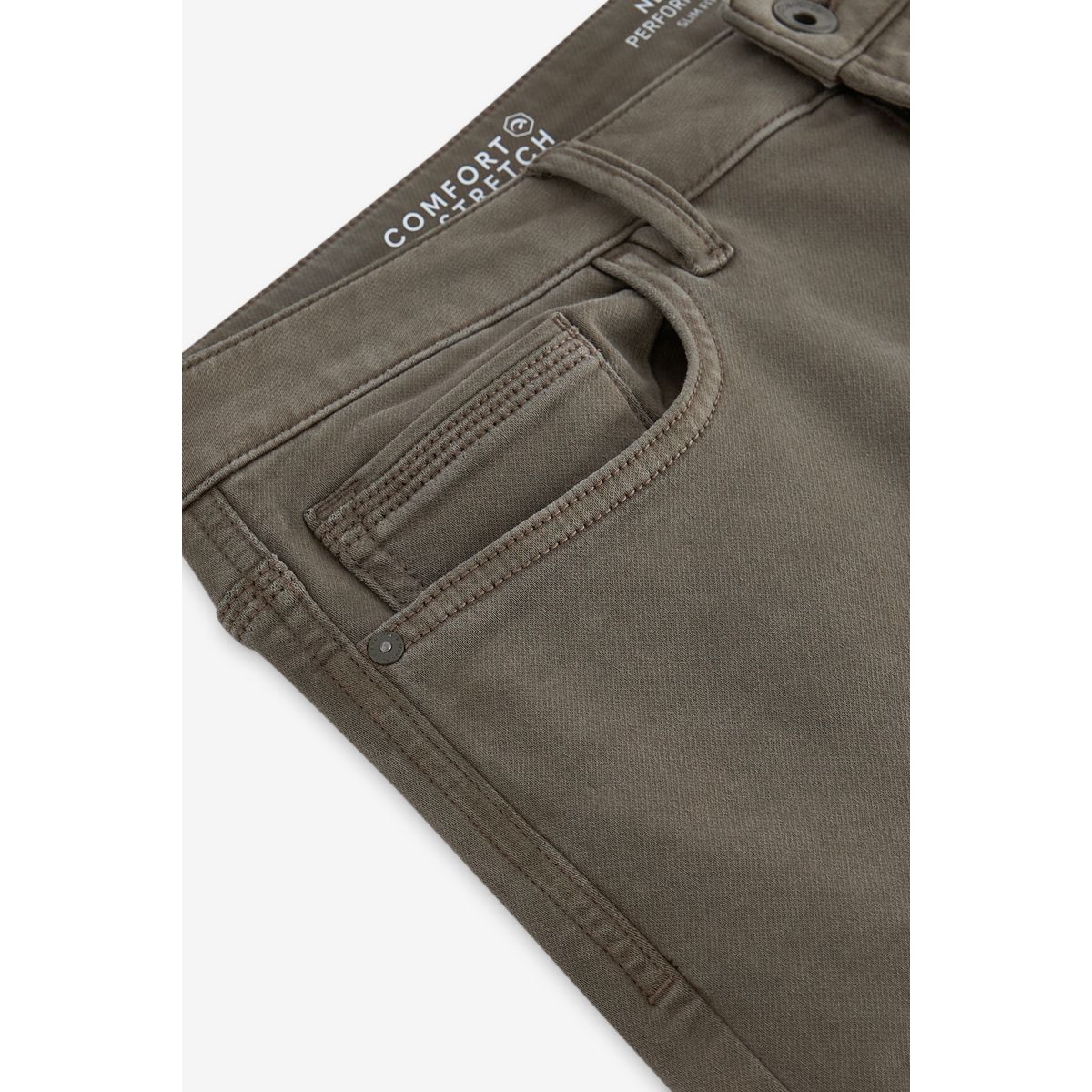 Jean slim stretch confortable marron champignon, NEXT