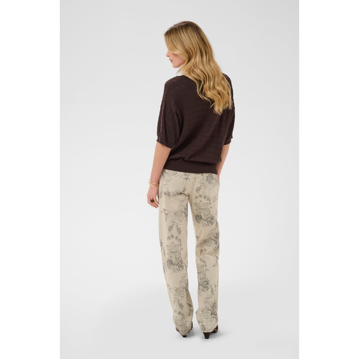 Pullover tricoté marron java, CREAM