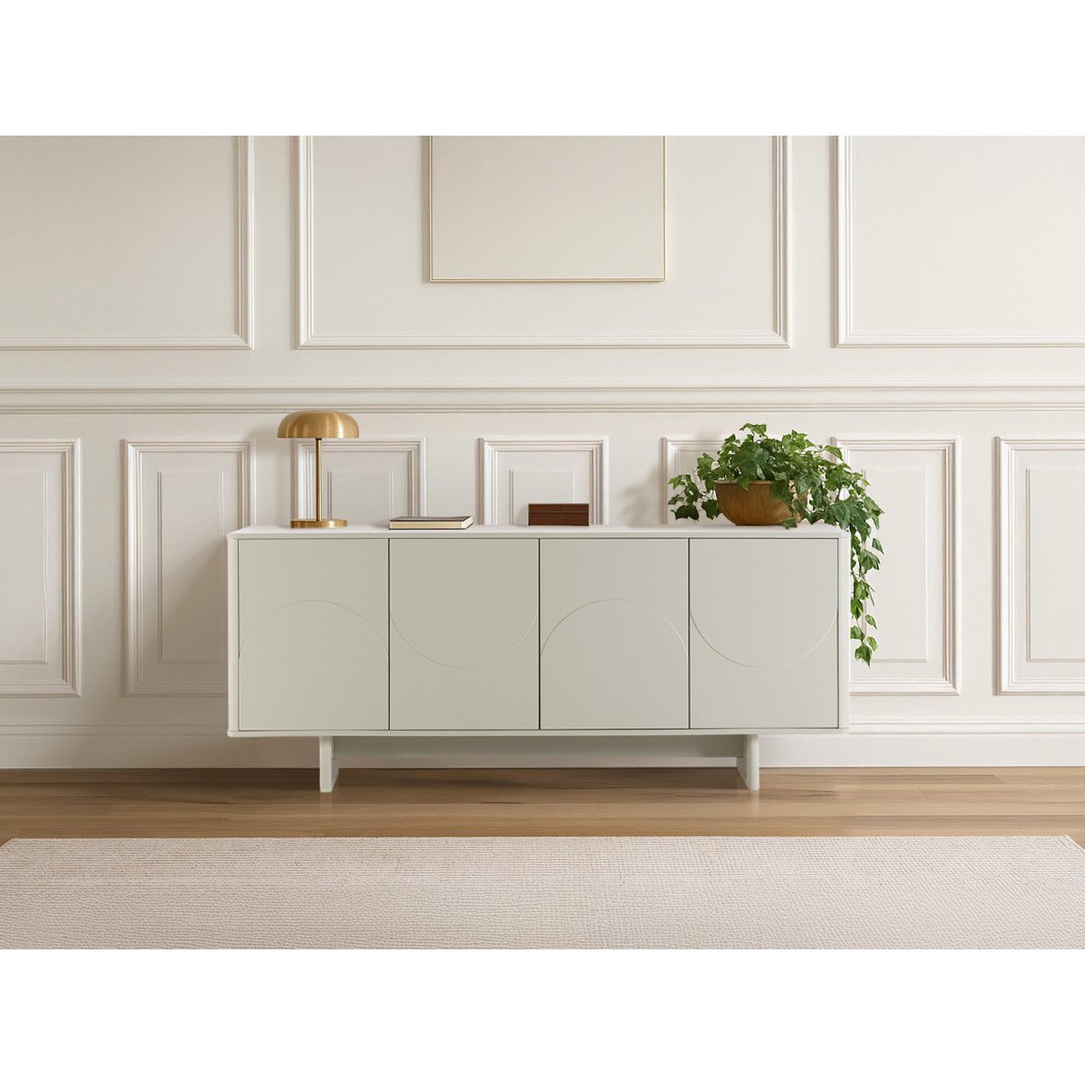Buffet en MDF portes 180 cm, ESTEBAN beige, BOBOCHIC