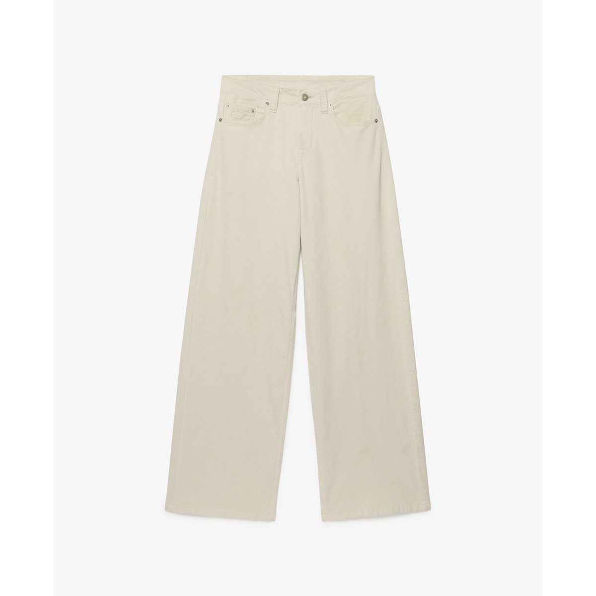 Pantalon en Velours Côtelé Baggy Taille Moyenne gris clair de lune, SUPERDRY