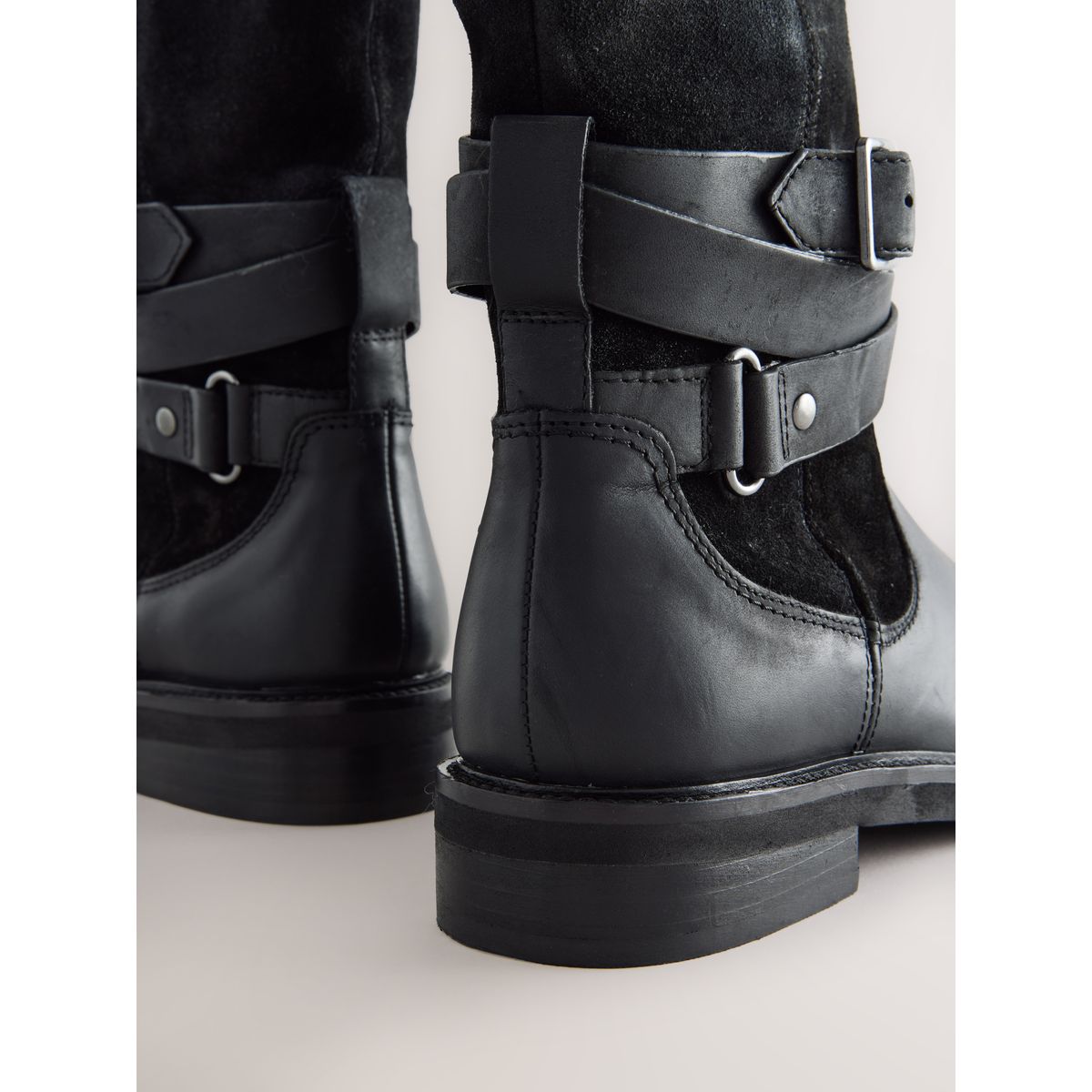 Bottines avec peau lainée forever comfort® cuir huilé noir, NEXT