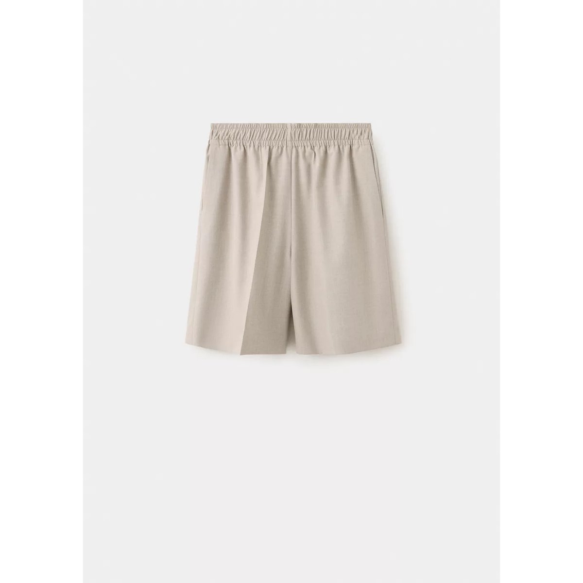 Bermuda droit taille haute beige, MANGO