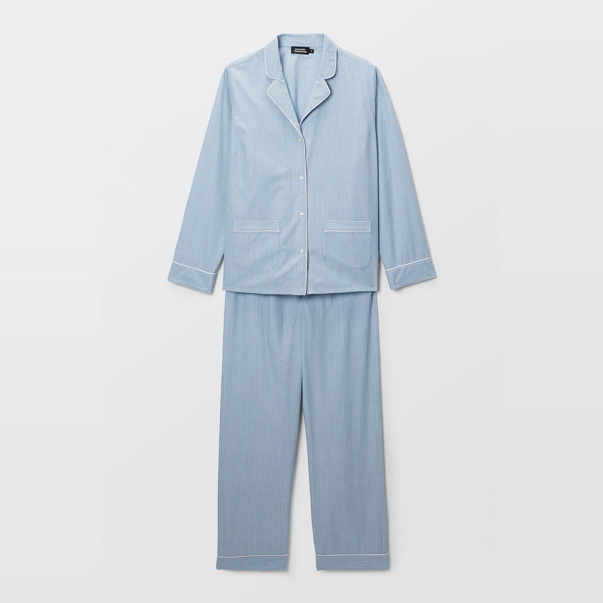 Pyjama long rayé en coton BIO GOTS forever blue, MONOPRIX
