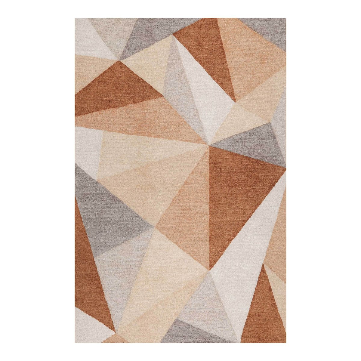 Tapis graphique à poil ras salon et chambre , NEXT TIME 2.0 brun rouille, WECON HOME