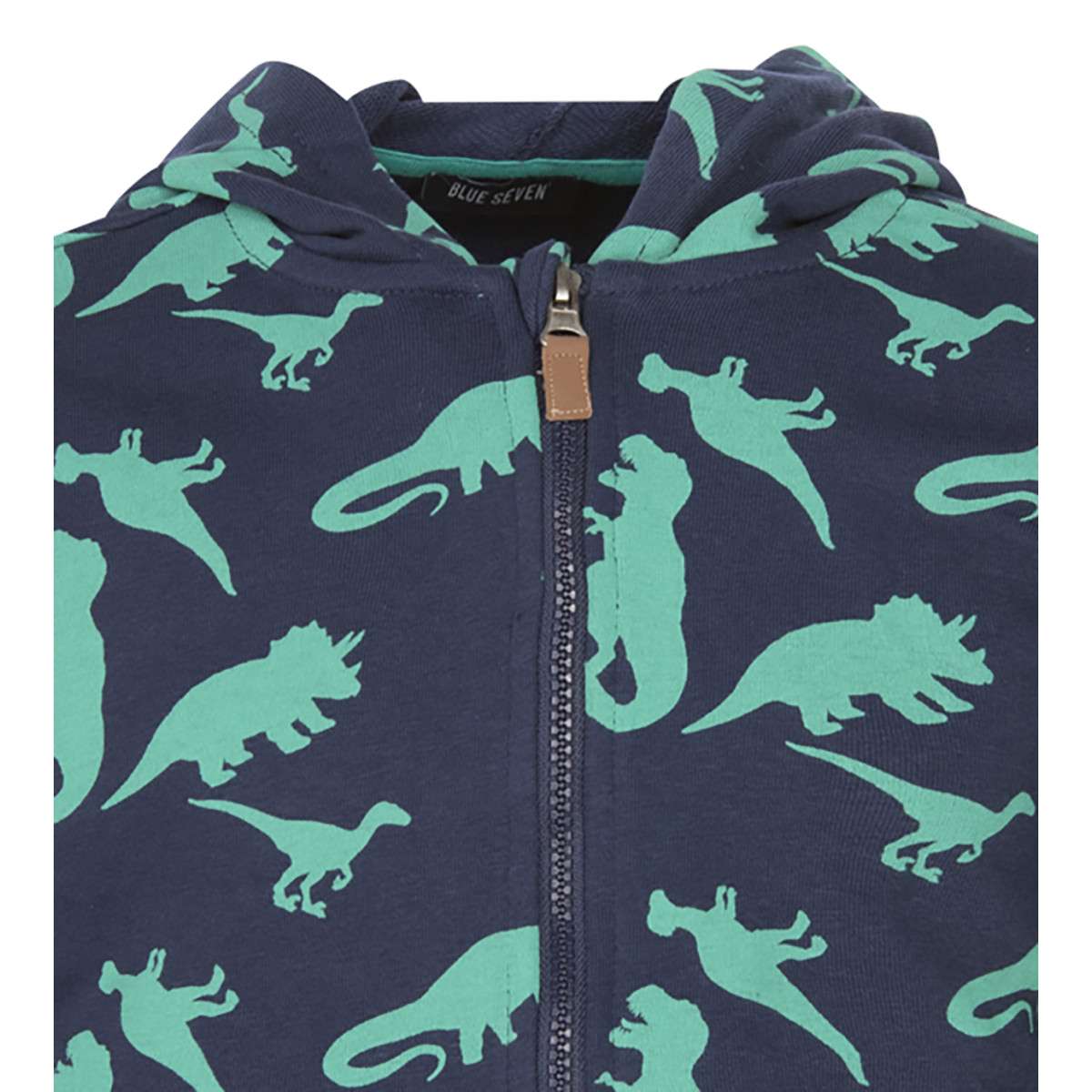 Sweat col à capuche bleu, BLUE SEVEN