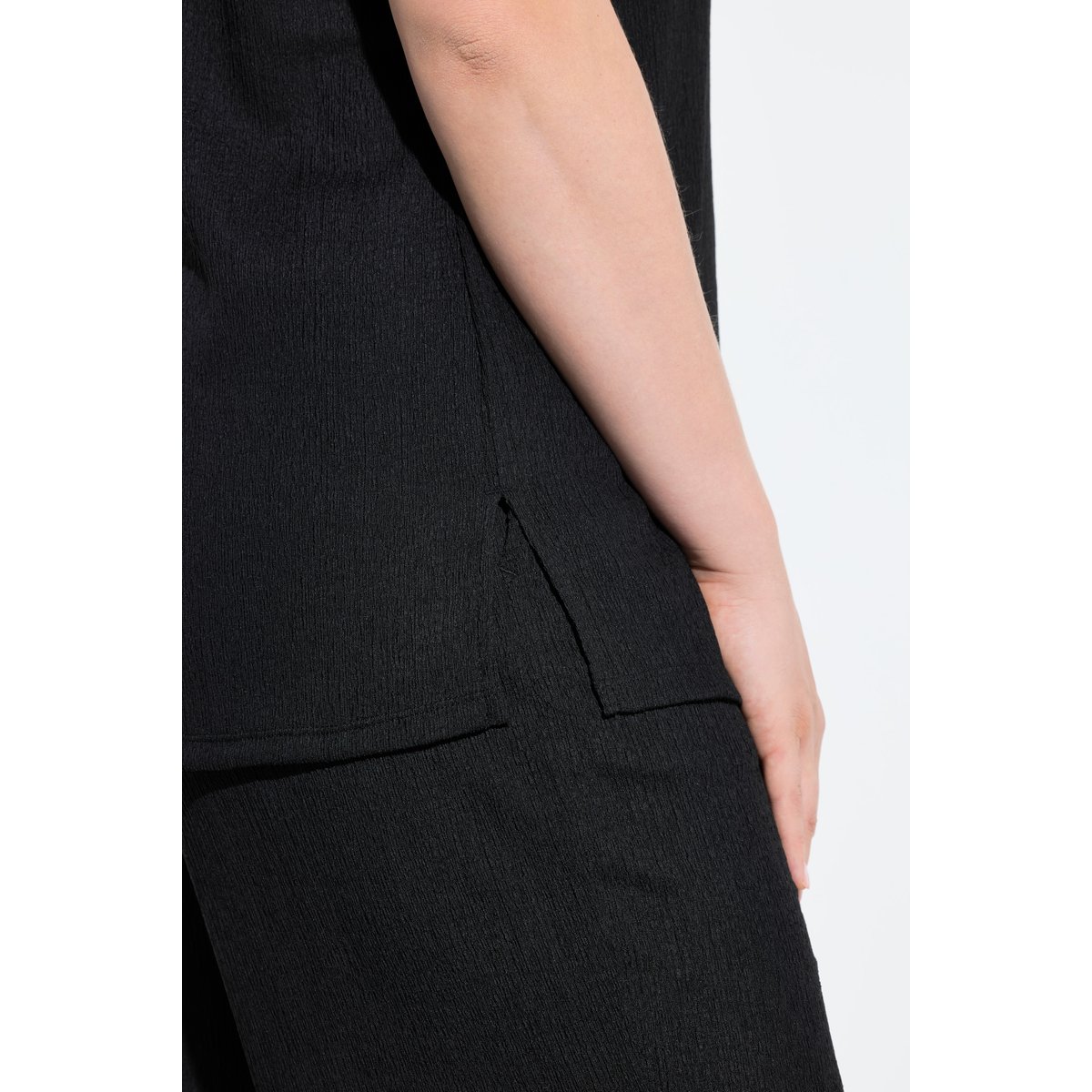 T-shirt oversize, col calice noir, ULLA POPKEN