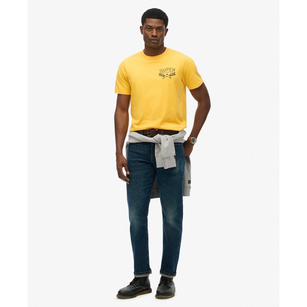 T-shirt Lo-fi Outdoors Chest utah doré, SUPERDRY