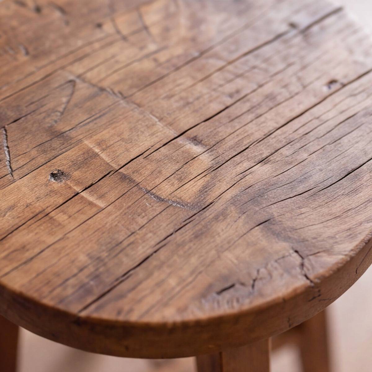 Tabouret de bar en bois recyclé INDRA bois foncé, MADE IN MEUBLES