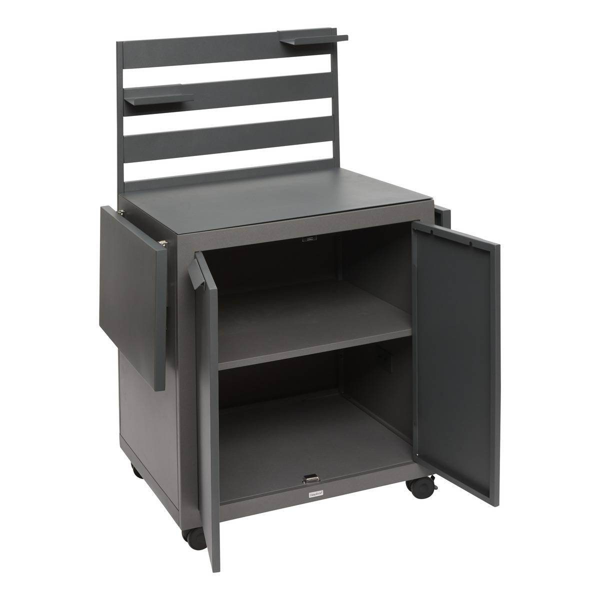 Desserte de jardin 2 portes WHEELY gris graphite, HESPERIDE