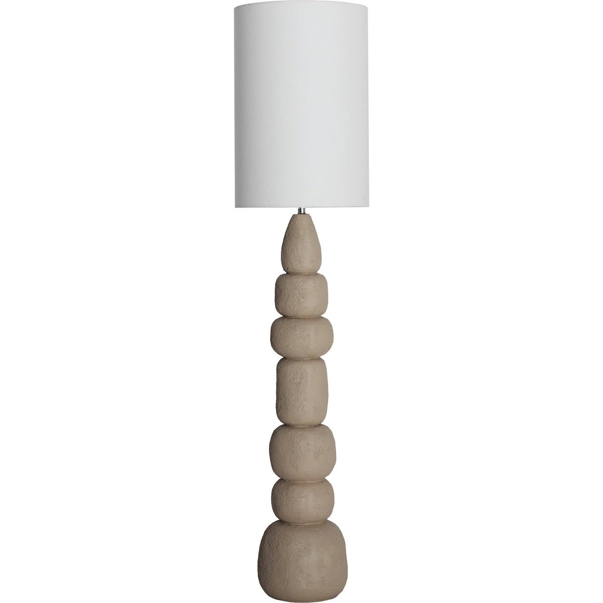 Lampadaire contemporain en résine organique beige sable et blanc cassé, RECOLLECTION