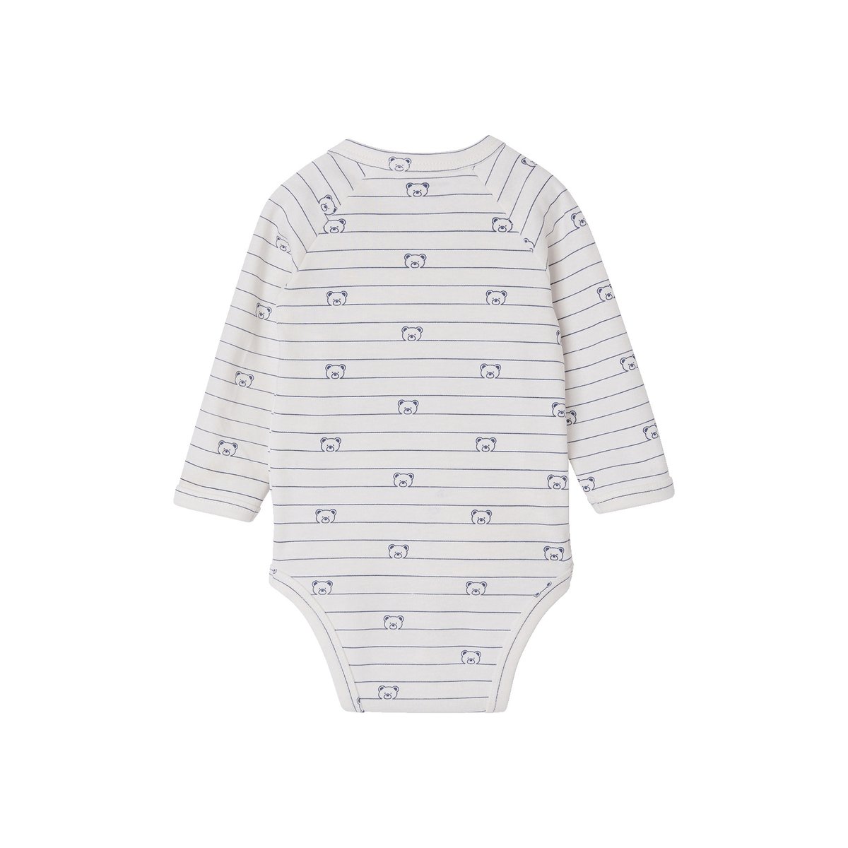 Lot de 3 bodies naissance manches longues bleu, VERTBAUDET