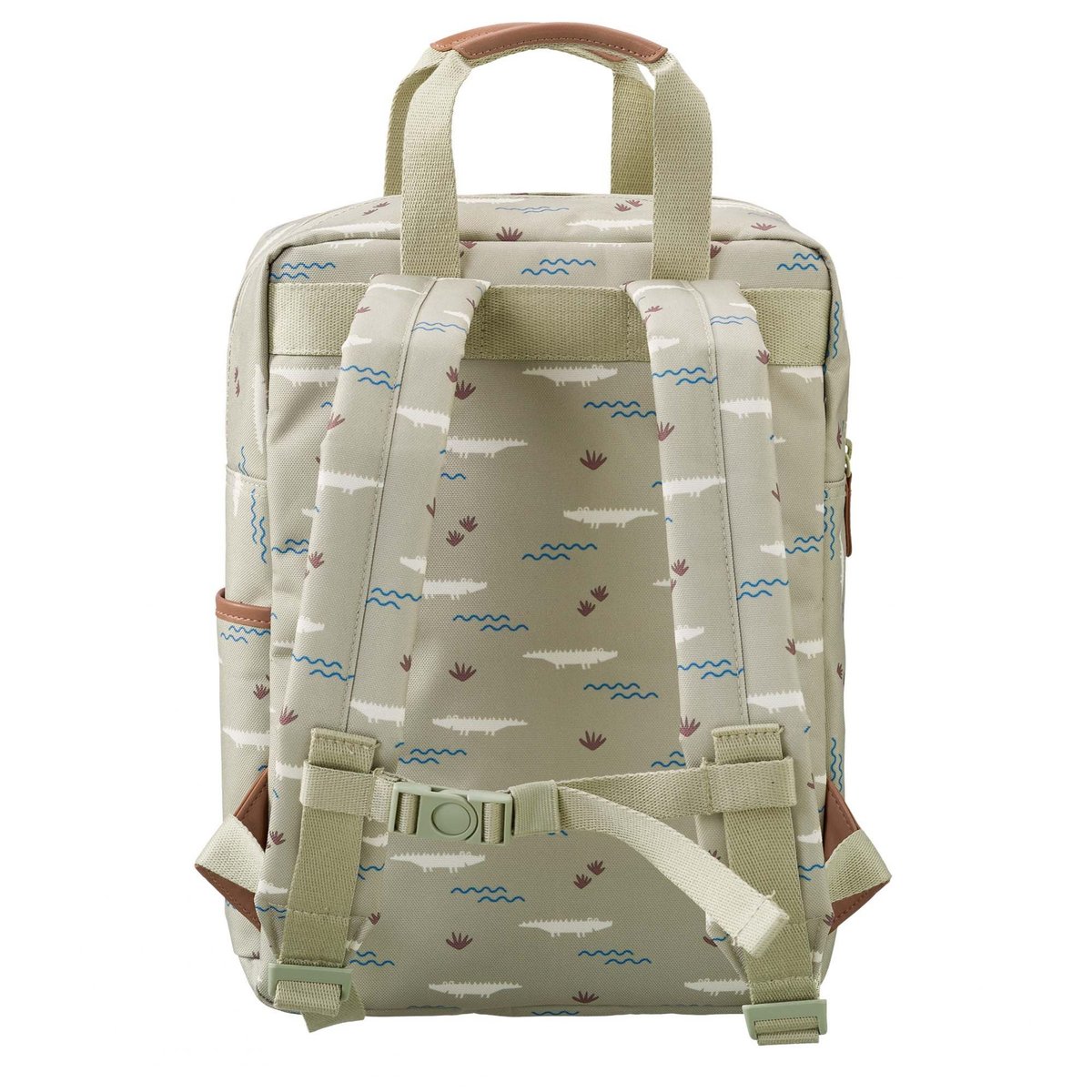 Sac à dos enfant vert, bleu, écru, FRESK