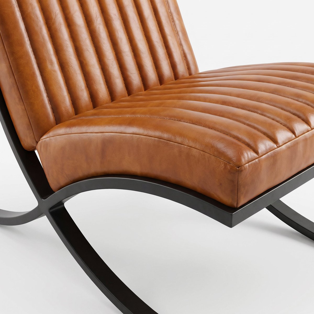 Fauteuil en cuir de buffle - GUSTAVE marron, MAISON PAVANE