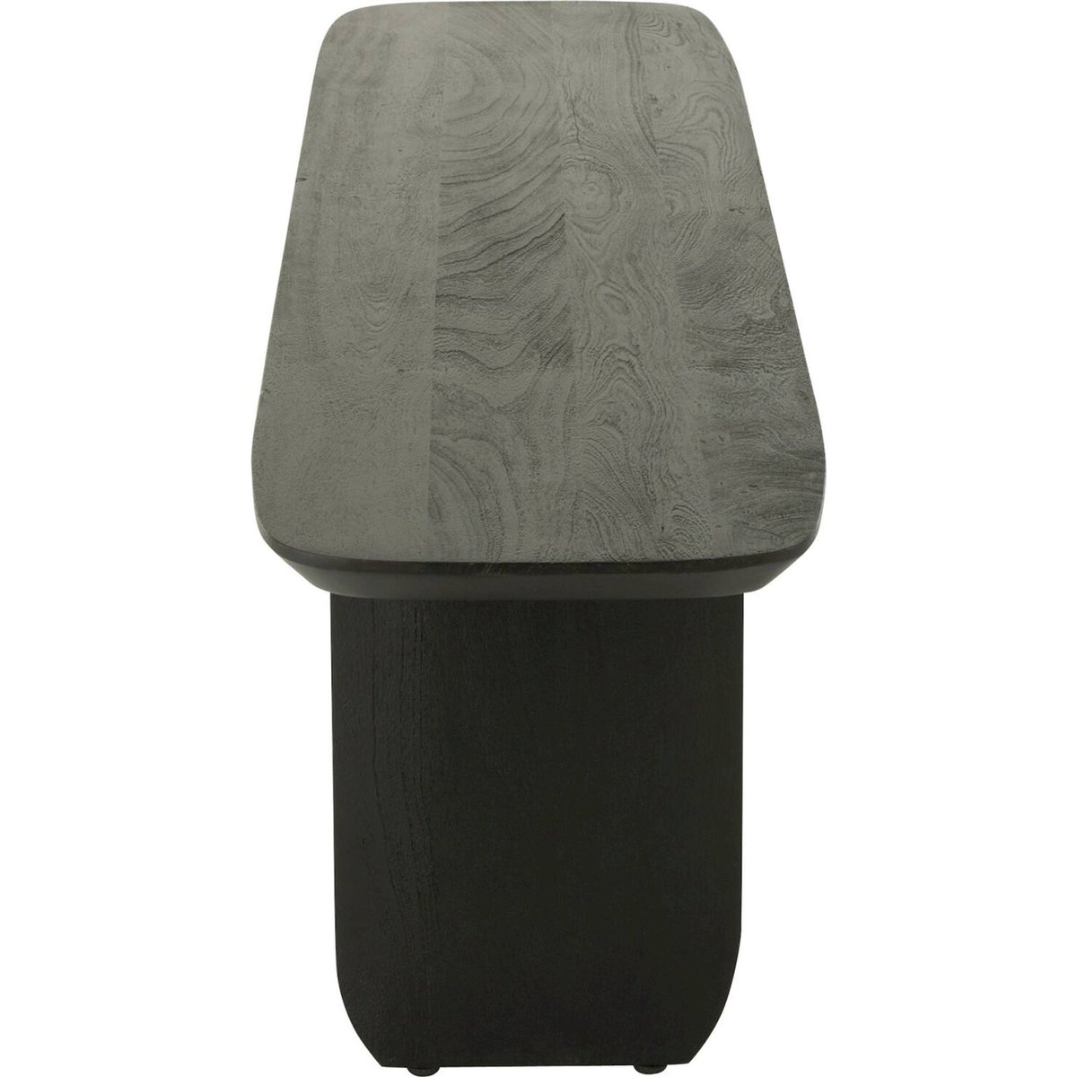 Banc en bois d'acacia design sculptural noir, RECOLLECTION