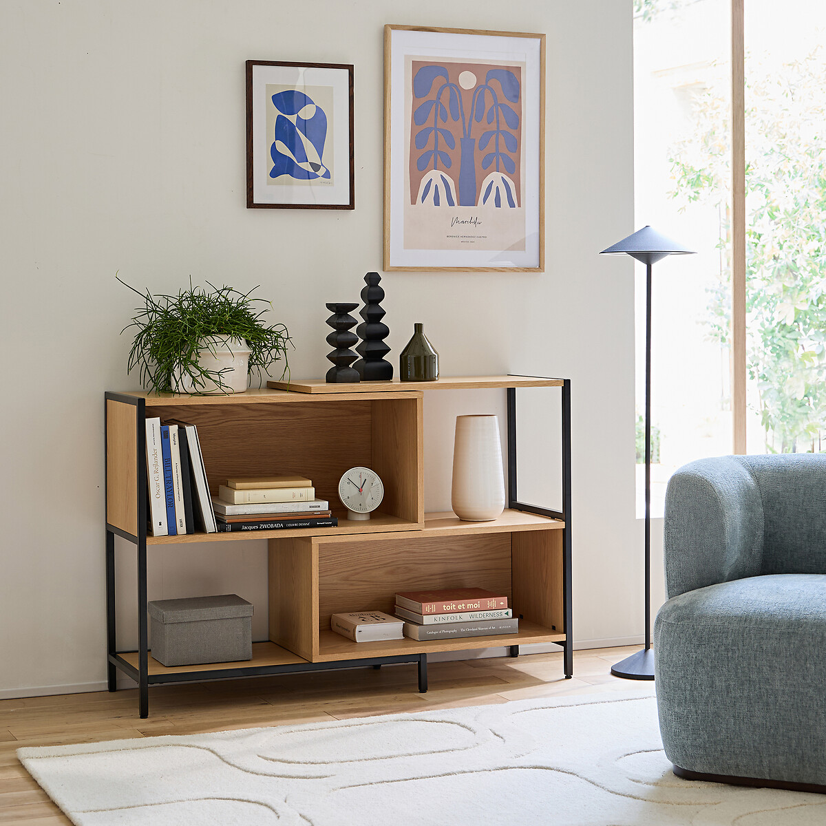 Console modulable et extensible plaqué chêne Volga coloris chêne, LA REDOUTE INTERIEURS