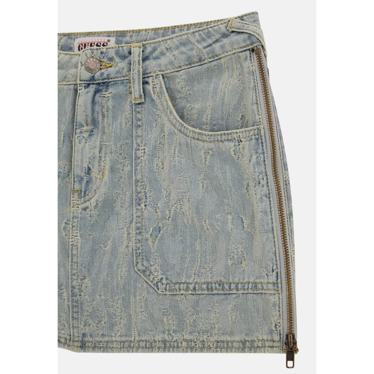 Mini-Jupe En Jean gris, GUESS