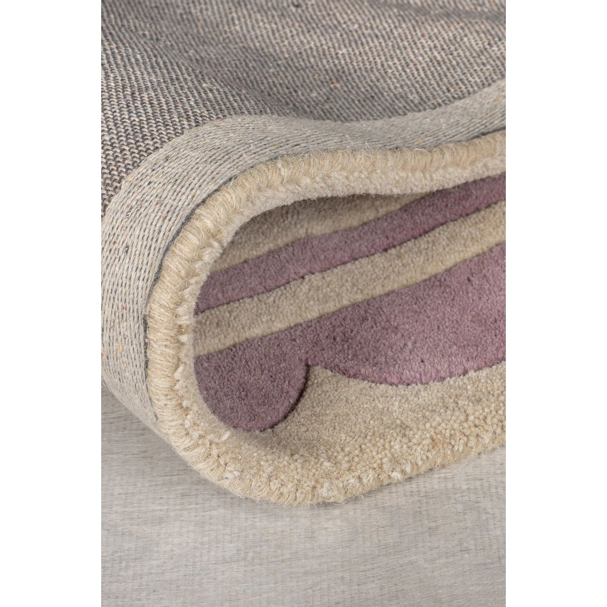 Tapis de couloir en laine à bordure festonné LOIS violet, FLAIR RUGS