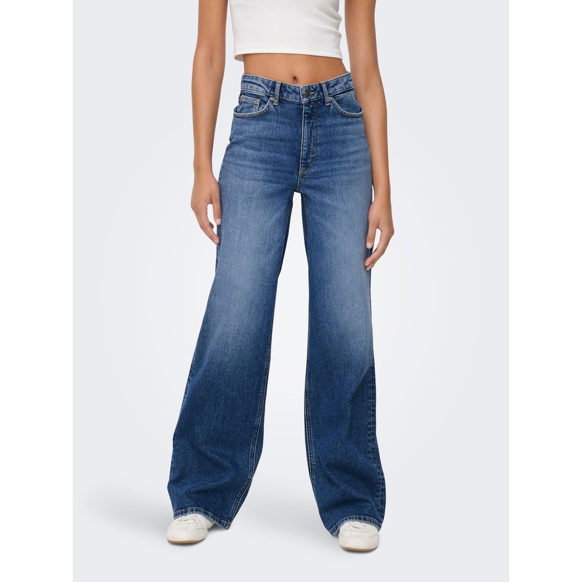 Jean À Jambe Large dark blue denim, ONLY