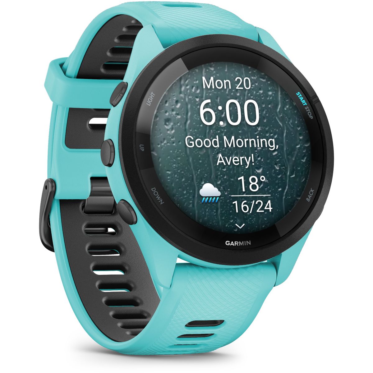 Montre connectée Forerunner 265 Music Turquoise / NOIR AMOLED GPS IP6X bleu, GARMIN