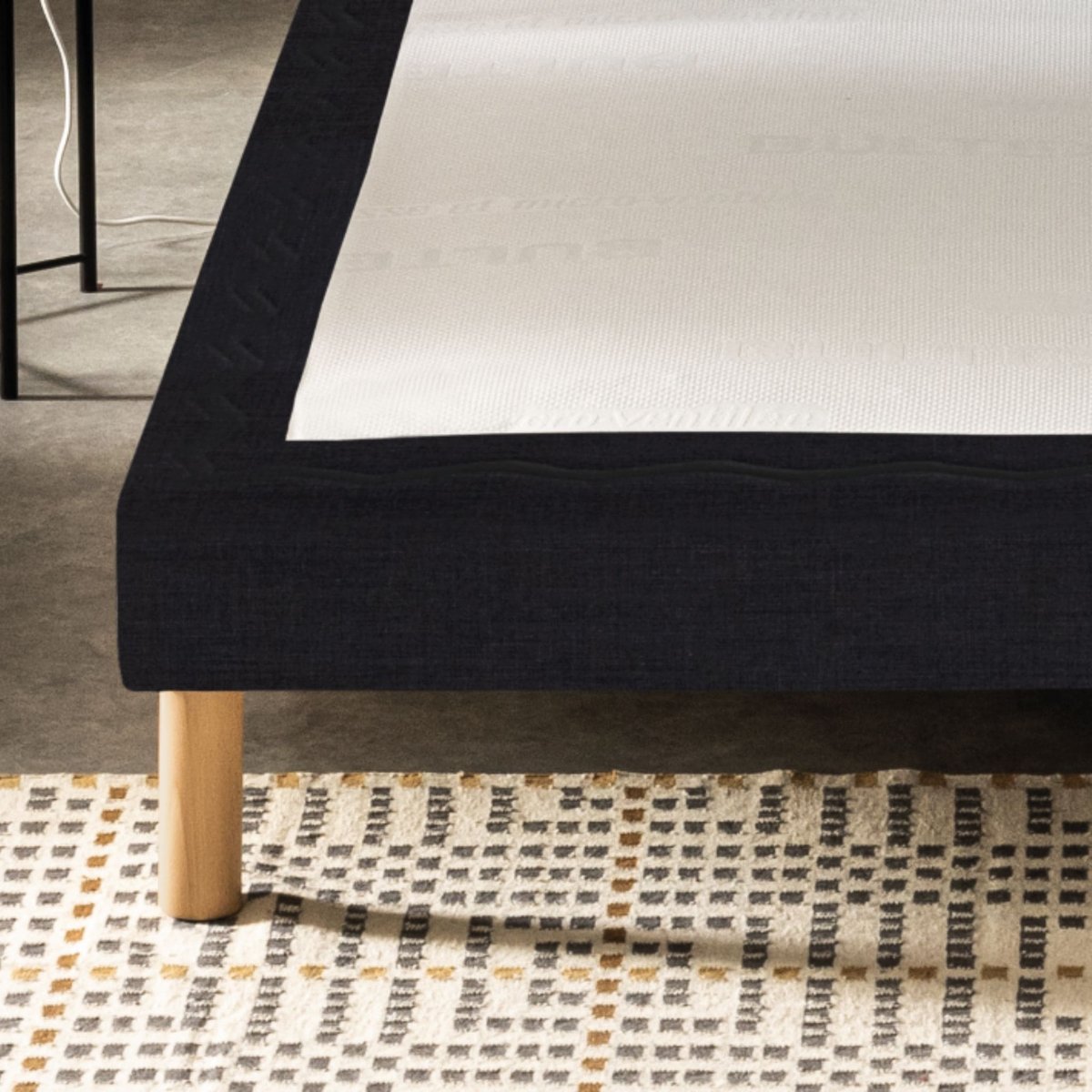 Sommier déco tapissier MEDIANO gris foncé, BULTEX