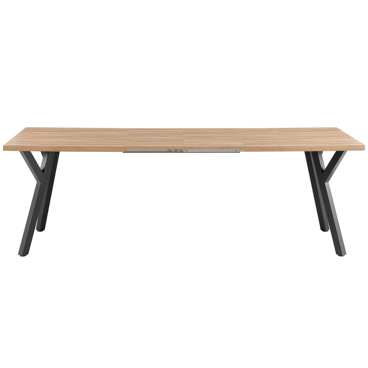 Table à manger extensible 160/240 cm en MDF décor mélaminé, BEATRIX marron, OVIALA