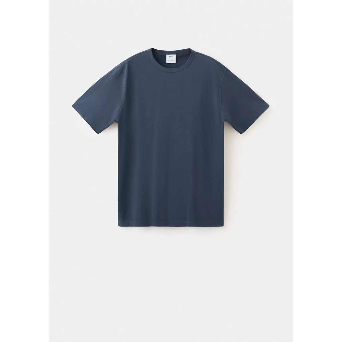 T-shirt 100 % coton délavé bleu marine, MANGO MAN