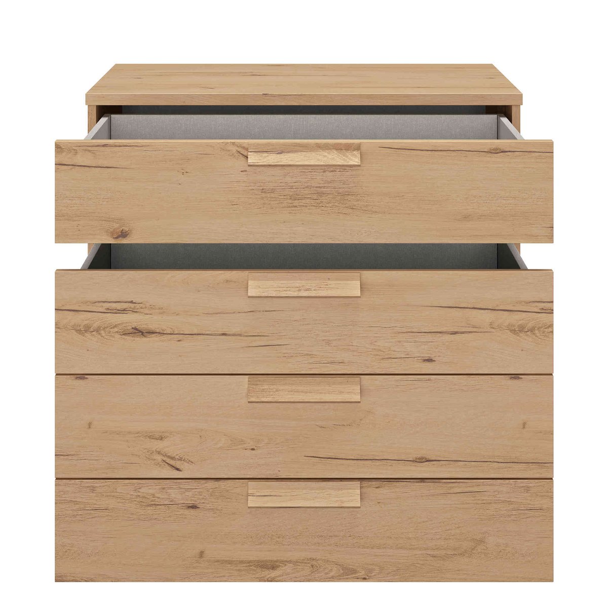 Commode 4 tiroirs bois naturel, TERRE DE NUIT