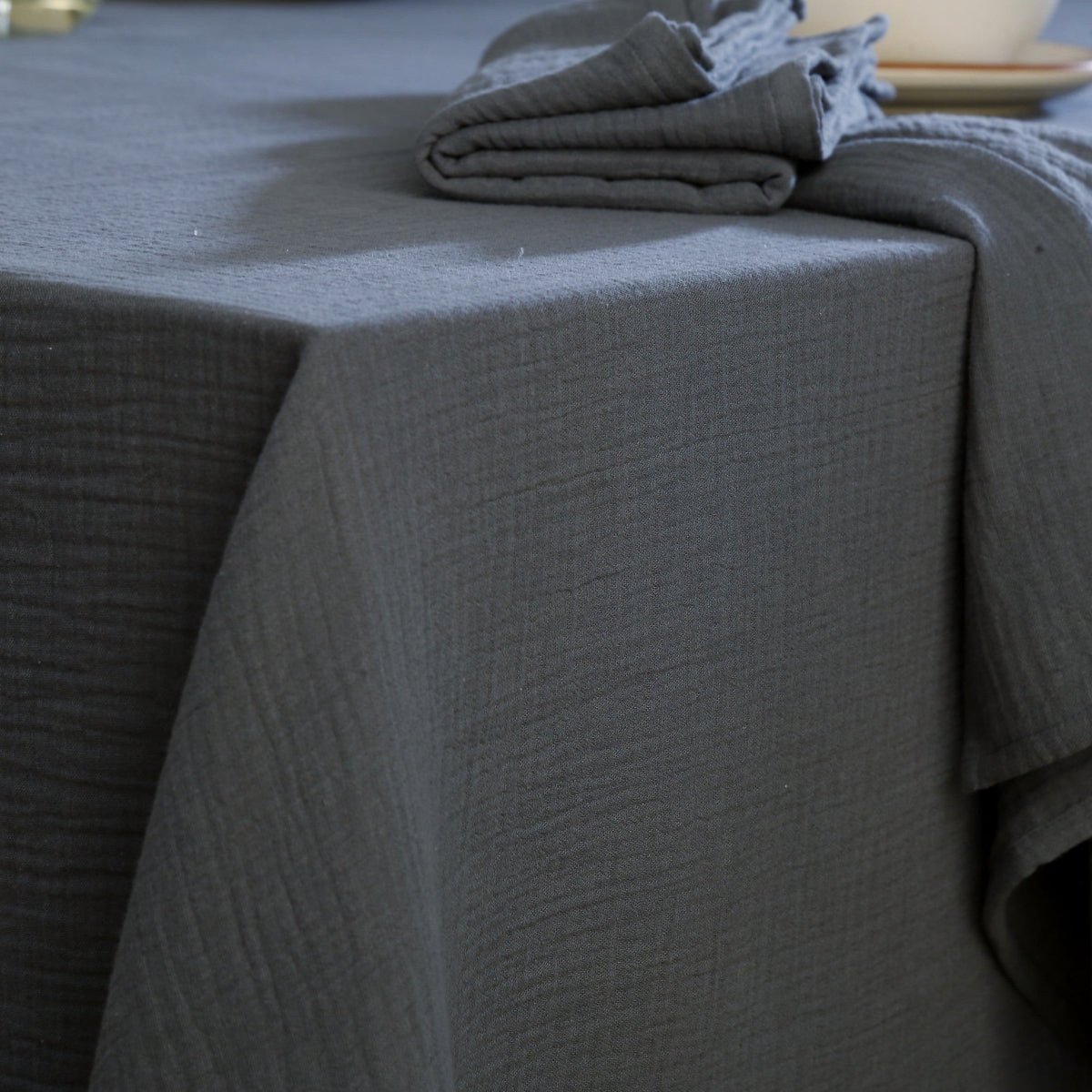 Nappe gaze de coton CARLA bleu orage, FEBRONIE