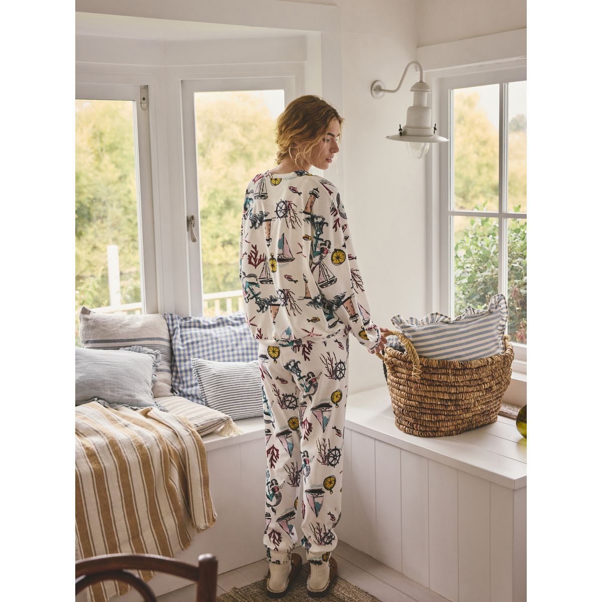 Pyjama à manches longues sirène de crème, NEXT