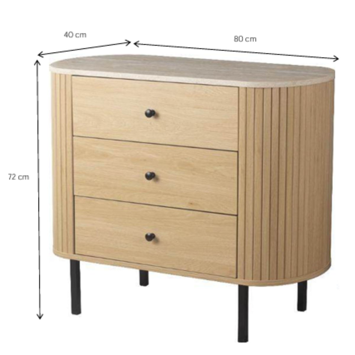 Commode bois à tiroirs design bois clair, TERRE DE NUIT