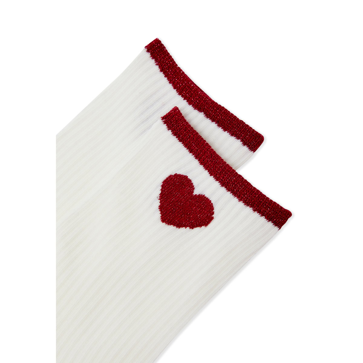 Chaussettes avec coton à motif coeur NADIA blanc, ETAM