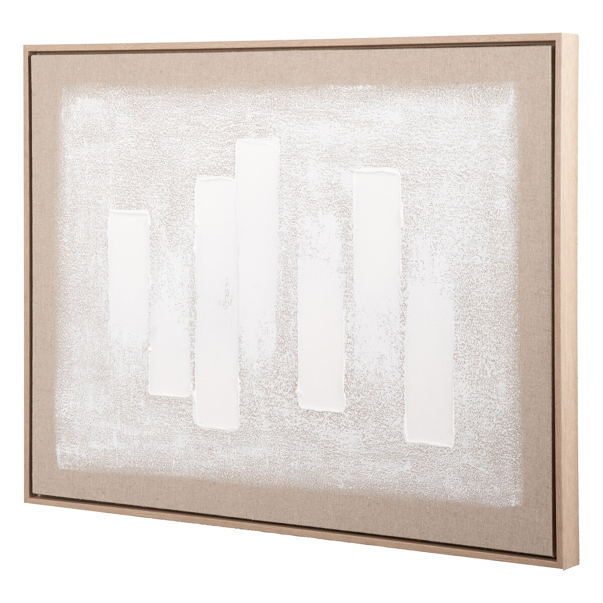 80 x 60cm White & Natural Textured Canvas with Natural Frame white/natural, ÉDITÉ