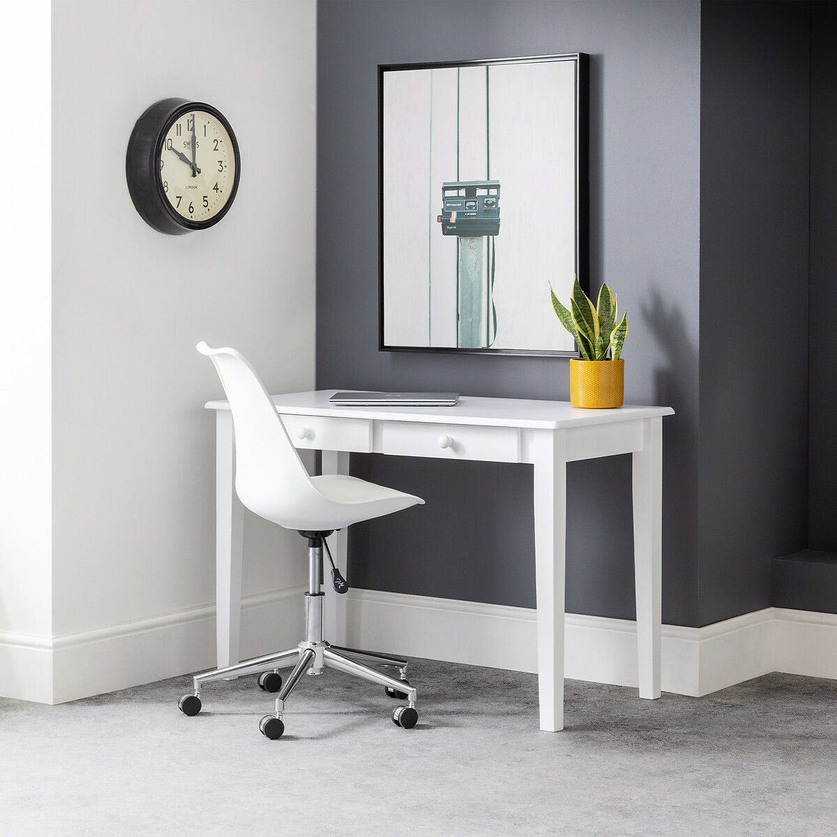 Barson 2 Drawer Desk white, SO'HOME