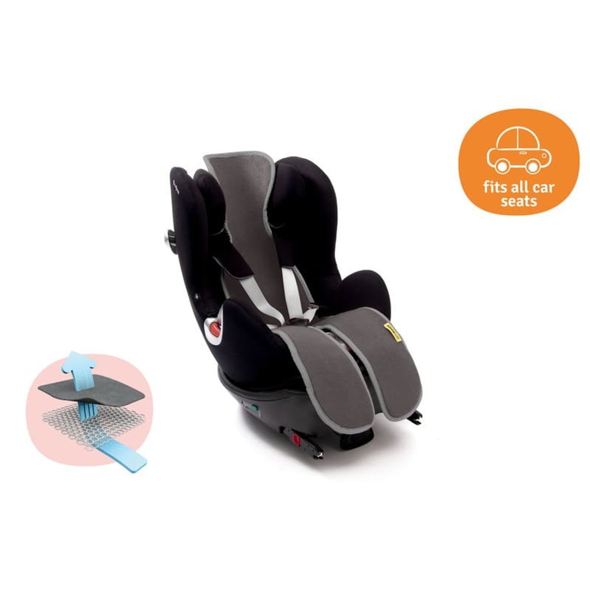 Housse Air Layer siège-auto groupe 2/3 avec jambes gris, AEROSLEEP