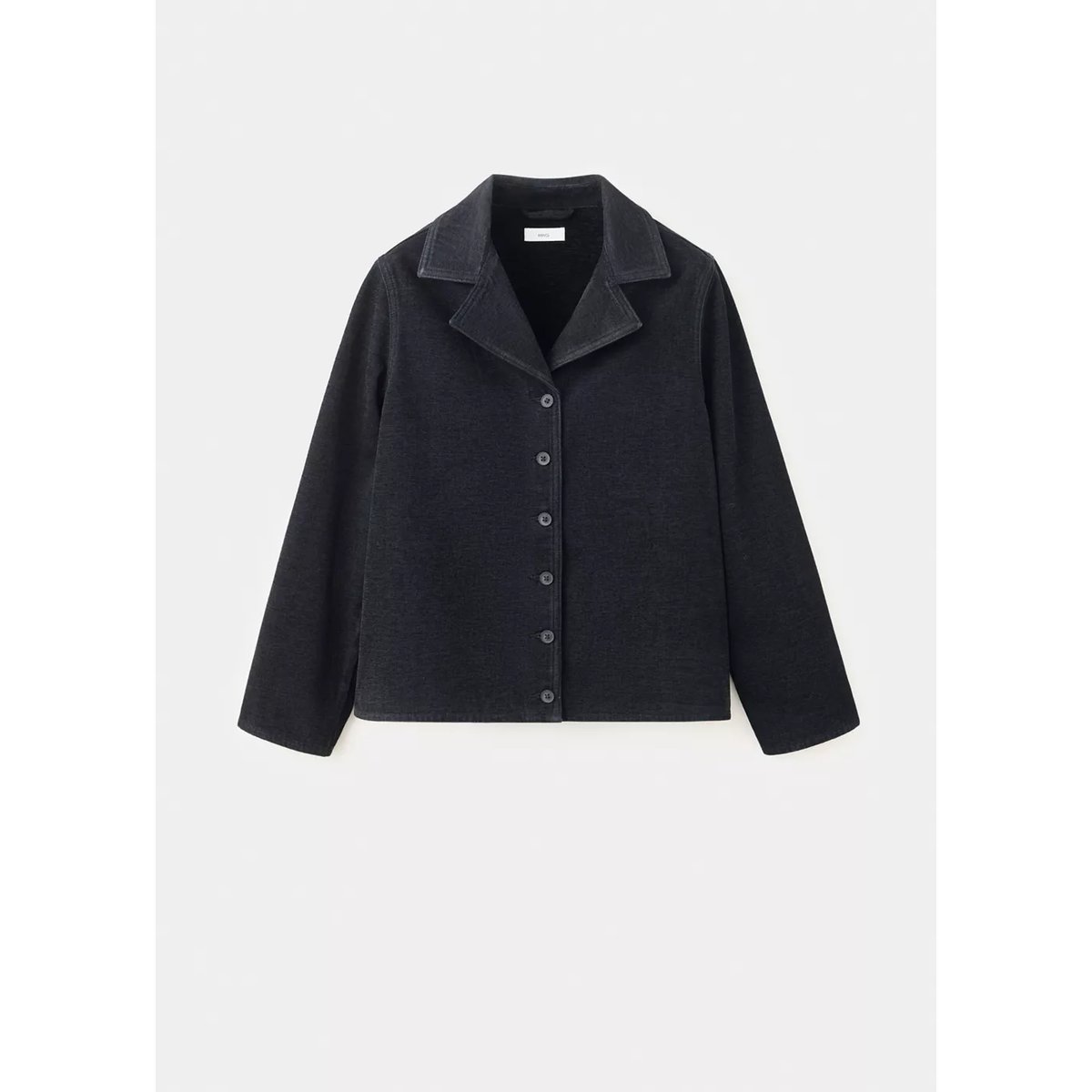 Veste en denim à revers noir, MANGO TEEN