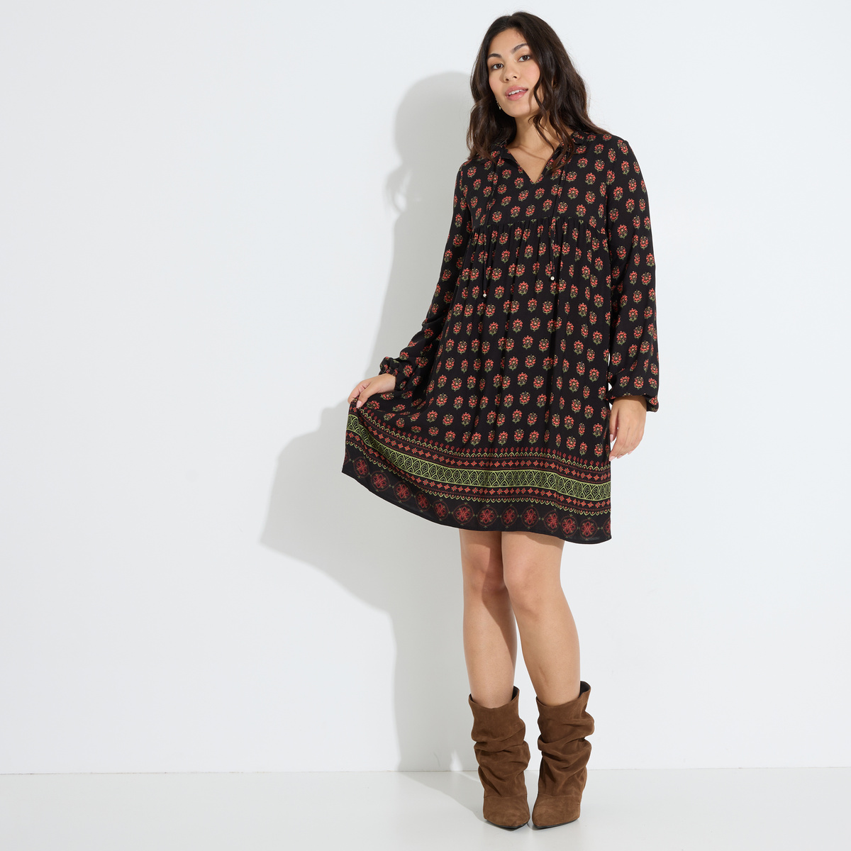 Robe imprimée noir, GRAIN DE MALICE