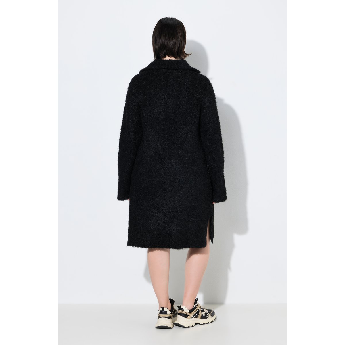 Robe en maille, coupe évasée noir, ULLA POPKEN