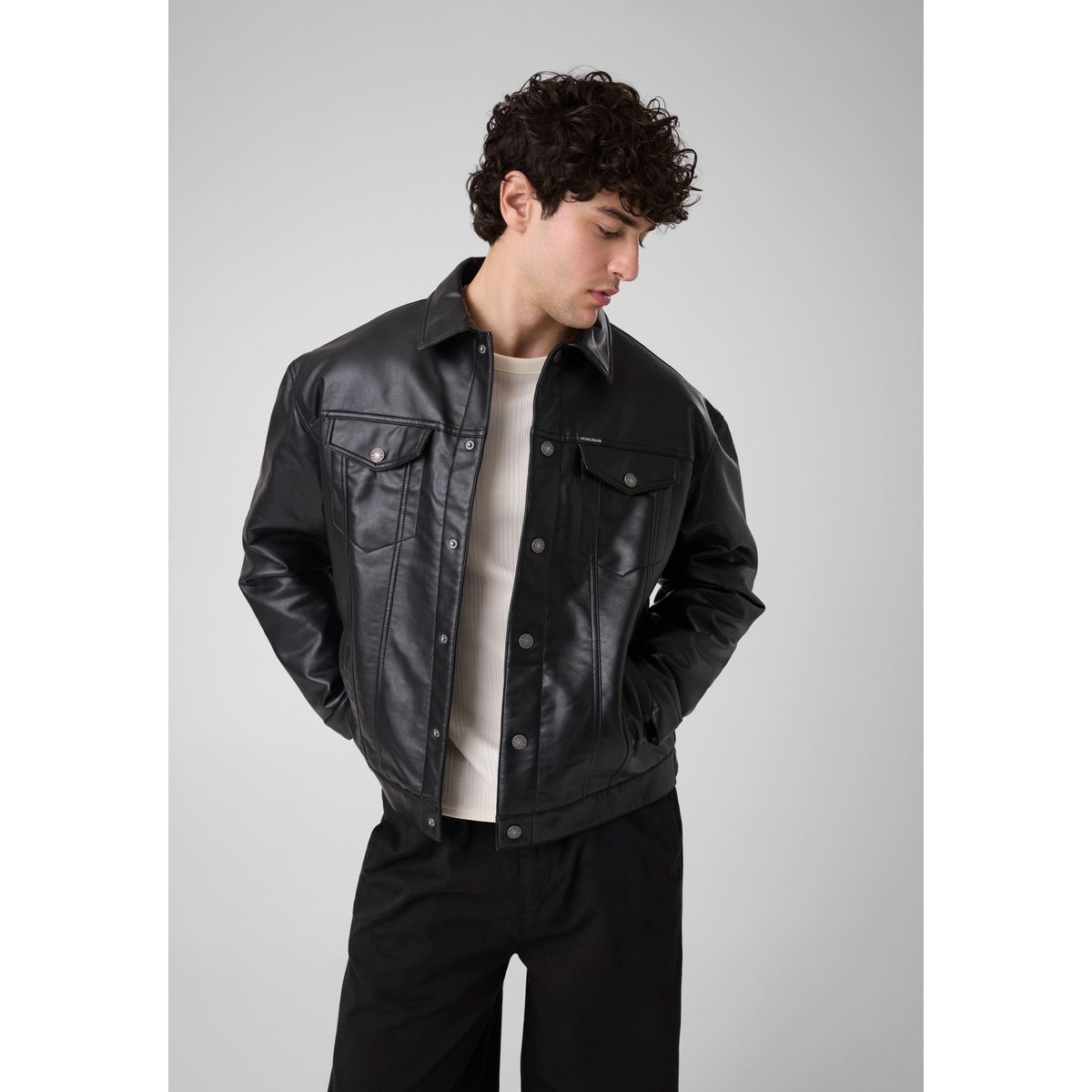 Veste En Simili Cuir noir, GUESS