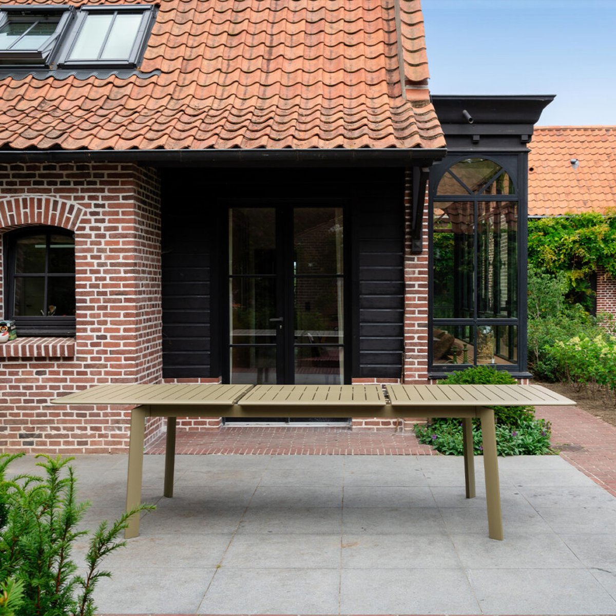 Table extensible de jardin 6/10p en aluminium Kaki clair HAVANA kaki clair, WILSA GARDEN