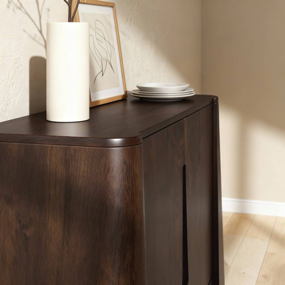 Meuble sous vasque en bois de manguier LIRIEL bois foncé, MADE IN MEUBLES