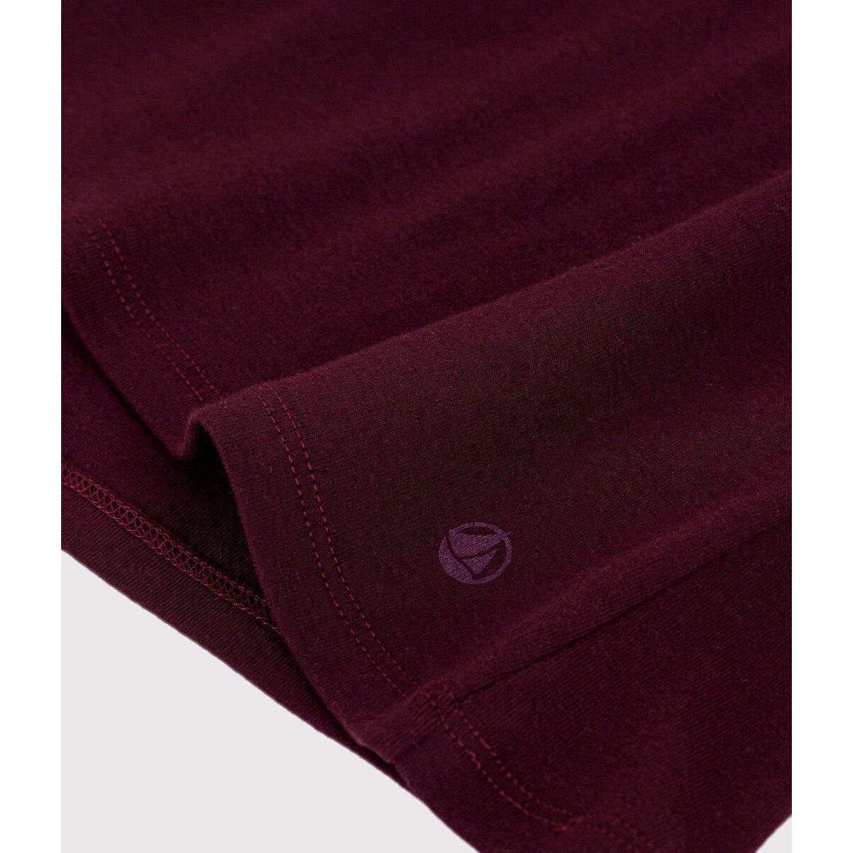 T-shirt col rond, manches courtes marron, PETIT BATEAU